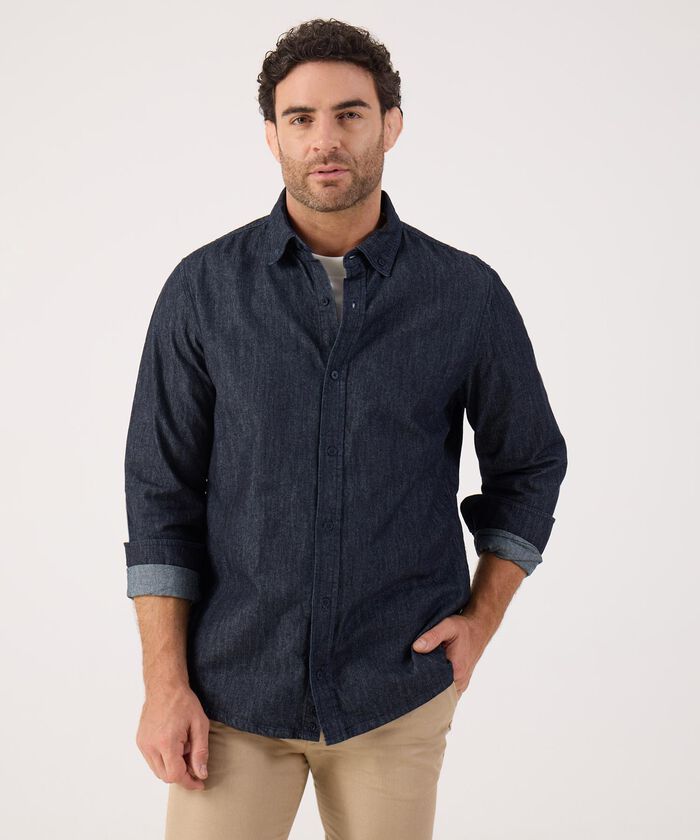 Camisa Regular Tono Azul Oscuro
